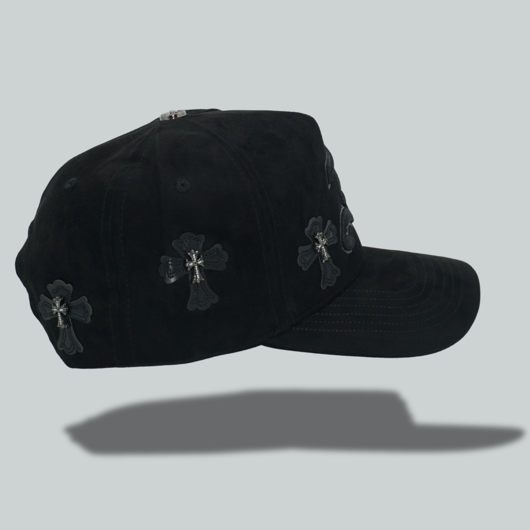 Cross Detailed, Black "B" Hat