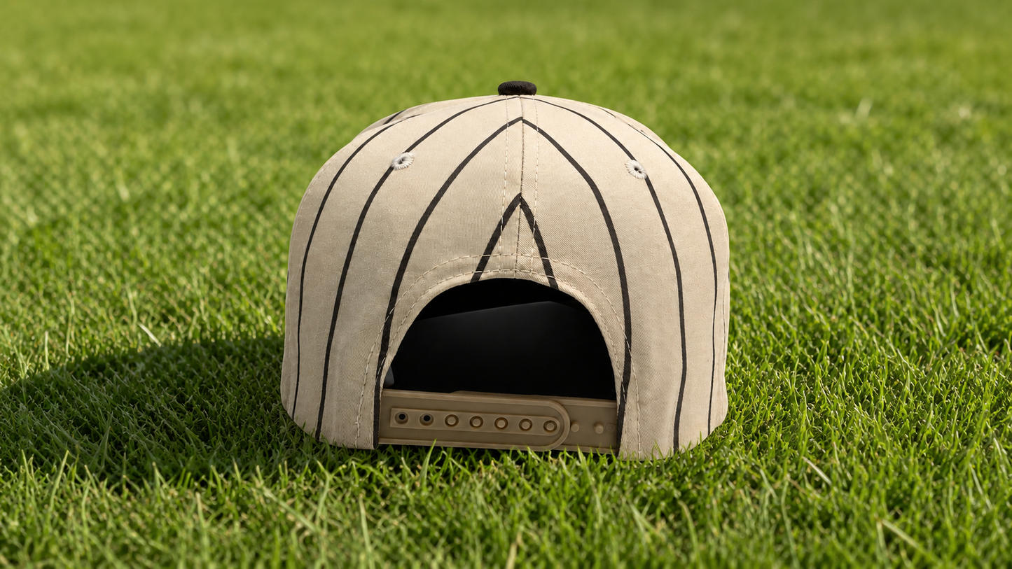 Vintage Baseball Pin Stripe Olive B Cap