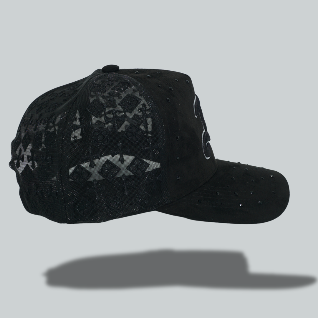 Black Jeweled "B" Hat