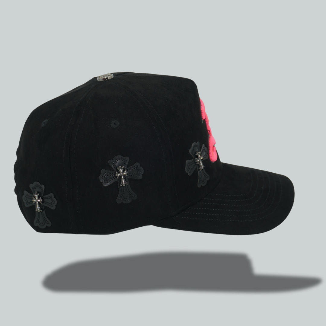 Cross Detailed, Hot Pink "B" Hat