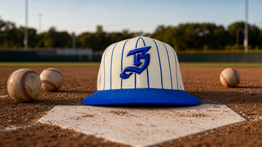 Vintage Baseball Pin Stripe Blue B Hat