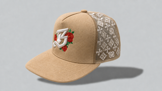 B Rose Beige Mesh Hat