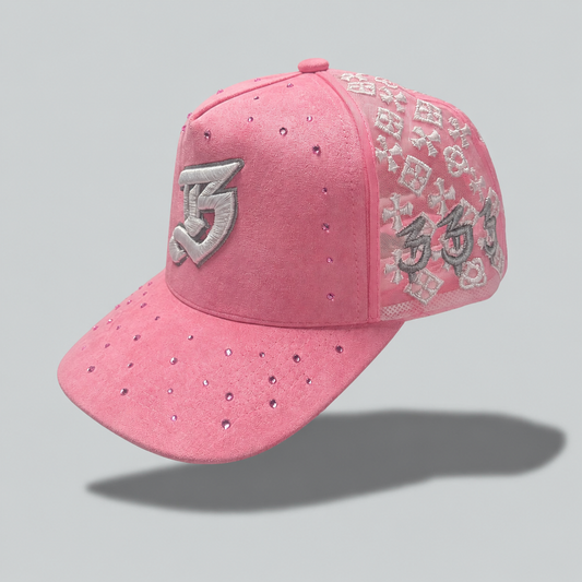 Pink Jeweled "B" Hat