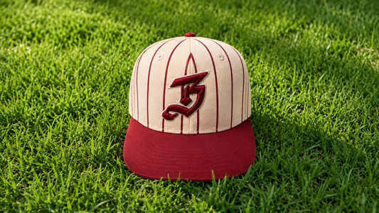 Vintage Baseball Pin Stripe Wine B Hat
