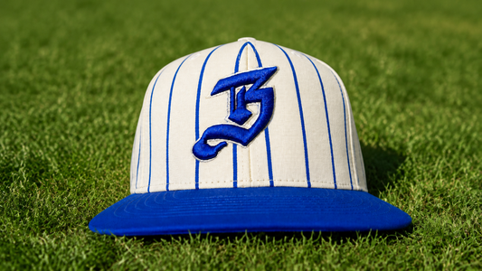 Vintage Baseball Pin Stripe Blue B Hat