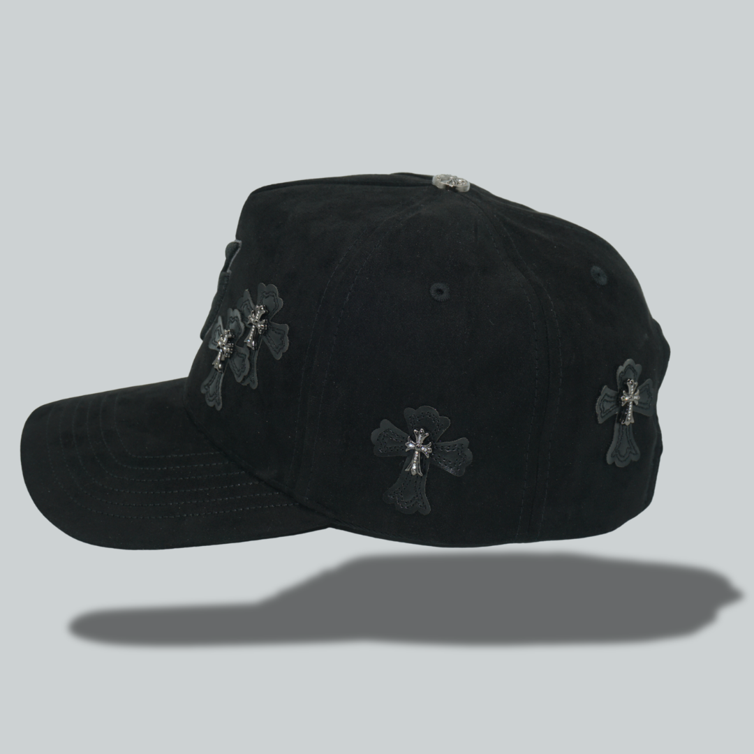 Cross Detailed, Black "B" Hat