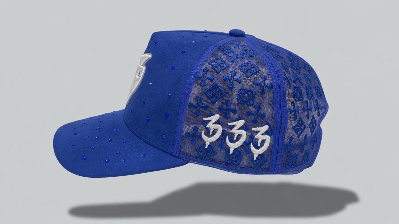 Blue Jeweled "B" Hat