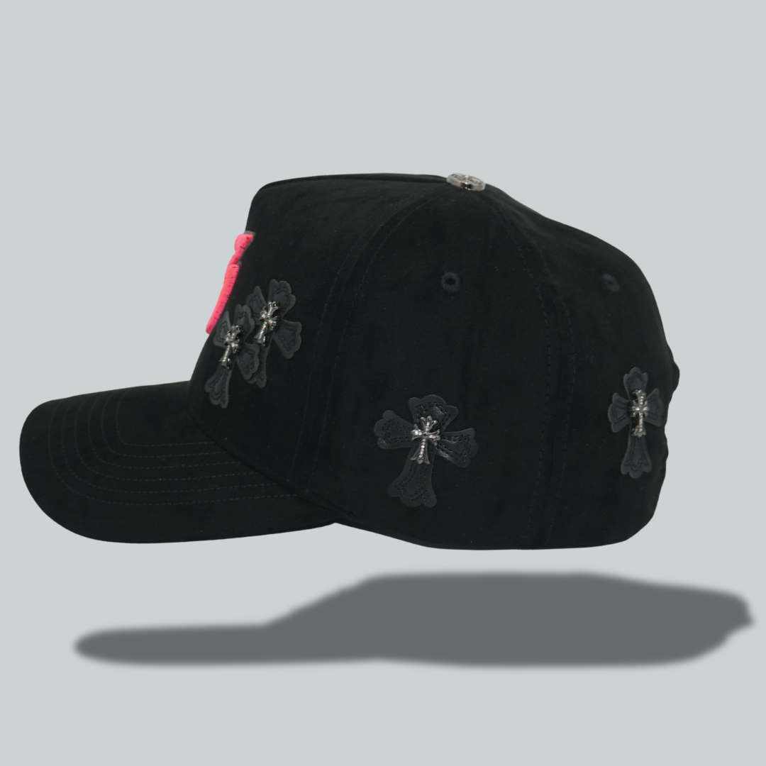 Cross Detailed, Hot Pink "B" Hat