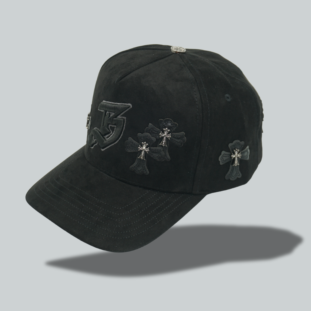 Cross Detailed, Black "B" Hat