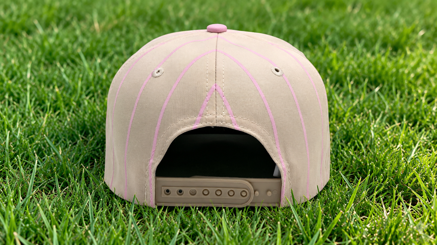 Vintage Baseball Pin Stripe Baby Pink B Hat
