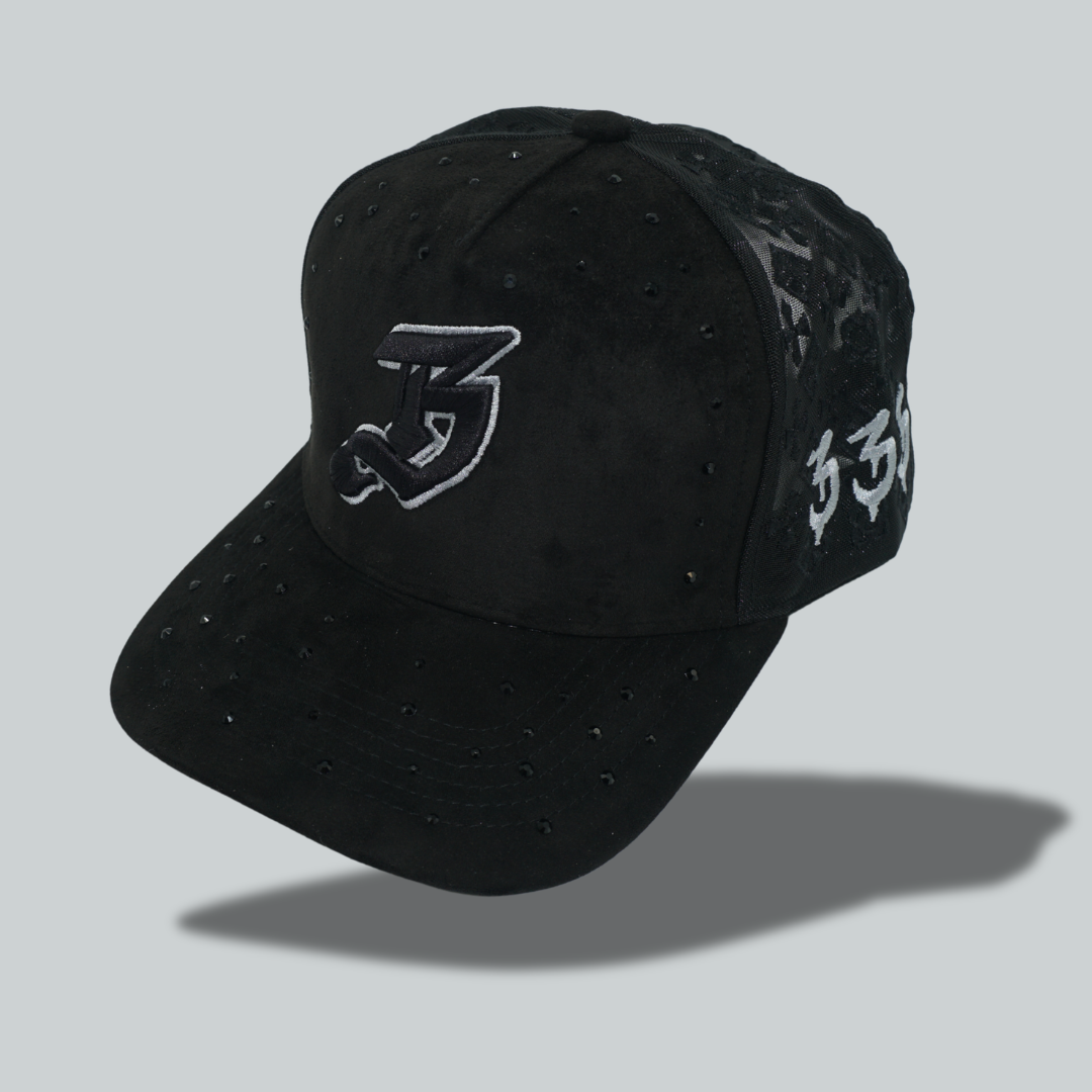 Black Jeweled "B" Hat