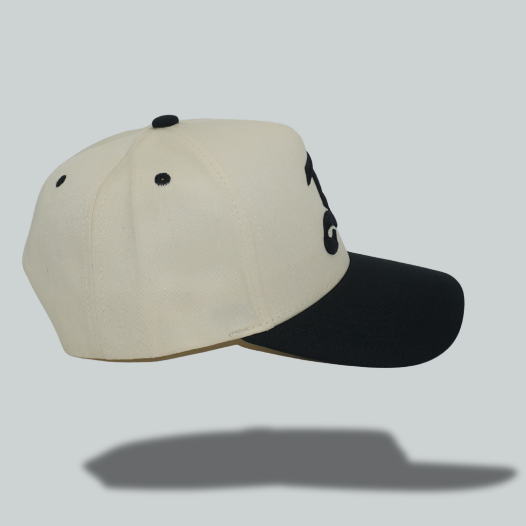 Two-Tone Beige "B" Hat