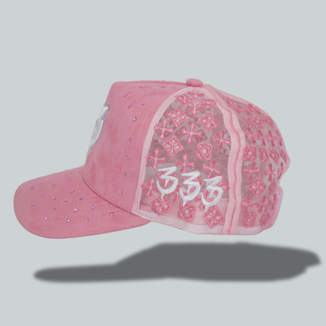 Pink Jeweled "B" Hat