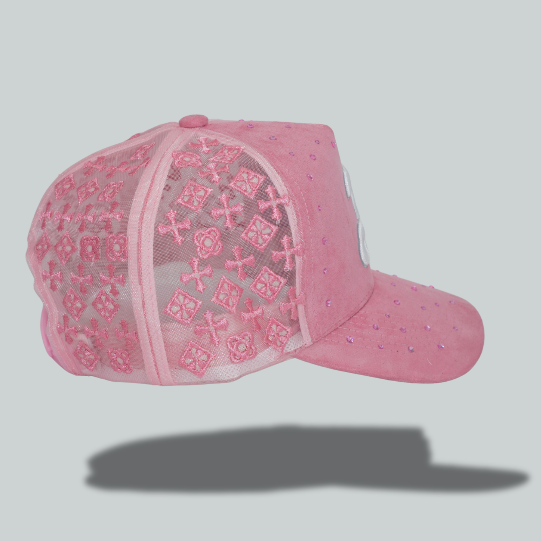 Pink Jeweled "B" Hat