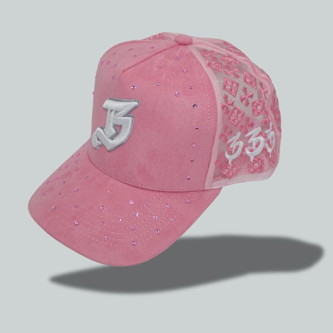 Pink Jeweled "B" Hat
