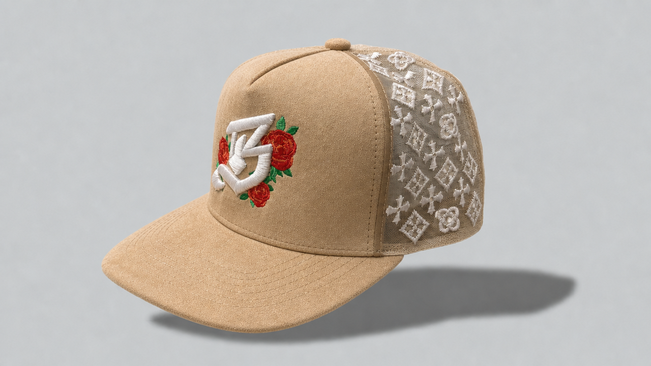 B Rose Beige Mesh Hat