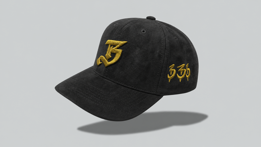 Two-Tone Black -Gold B Hat
