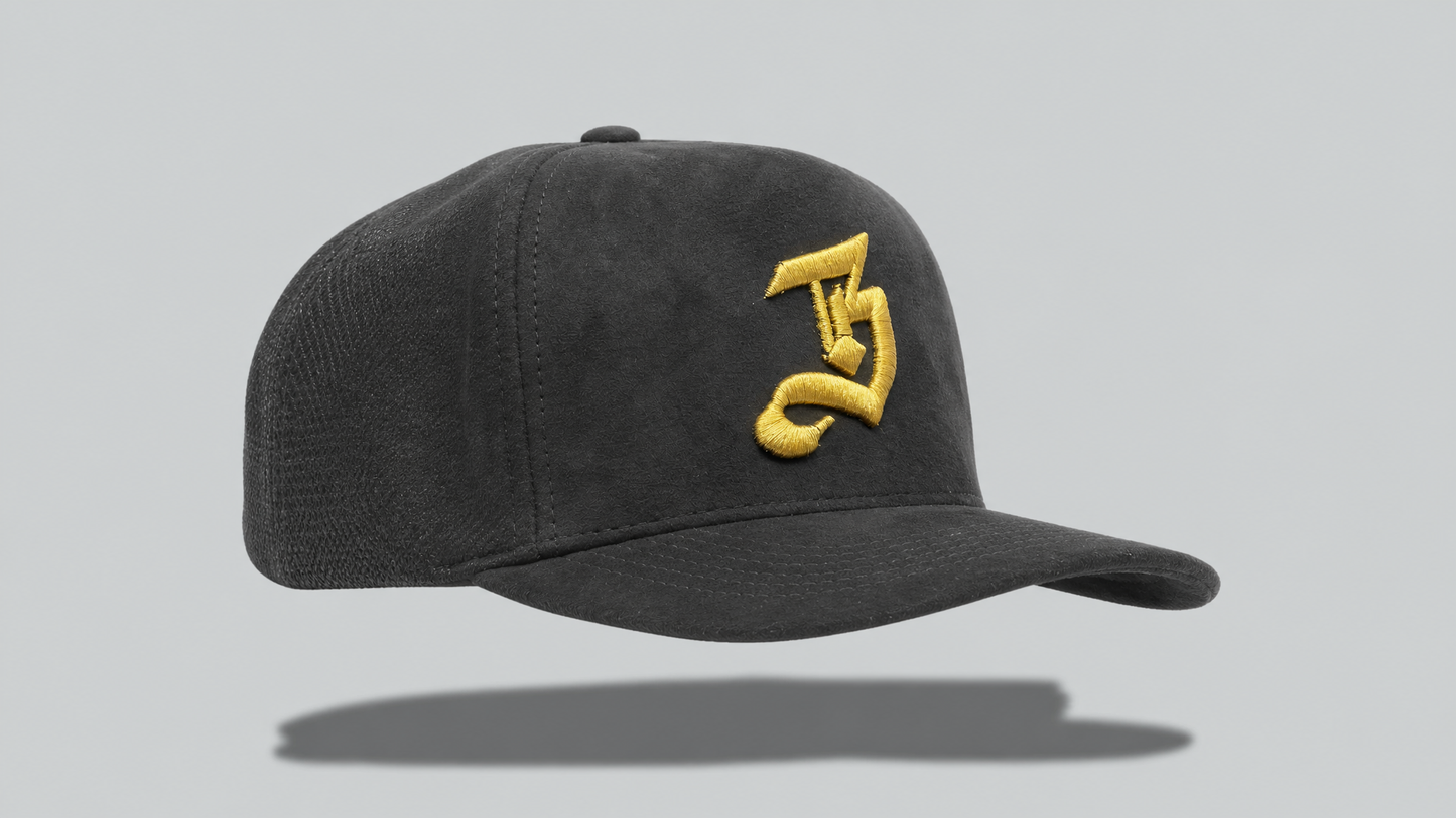 Two-Tone Black -Gold B Hat
