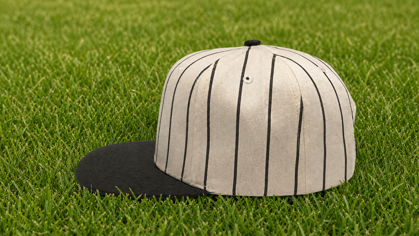 Vintage Baseball Pin Stripe Olive B Cap