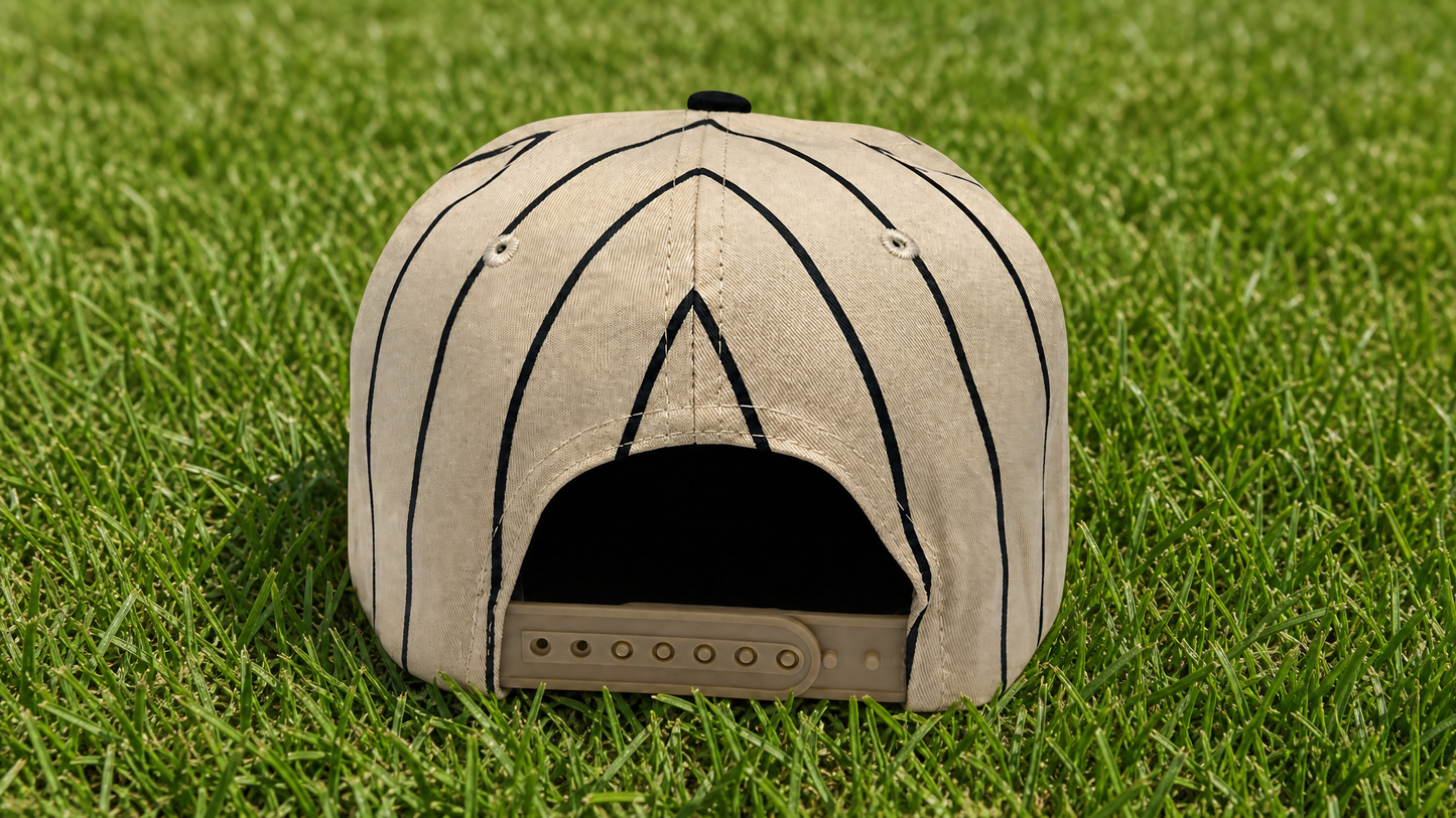 Vintage Baseball Pin Stripe Black B Cap