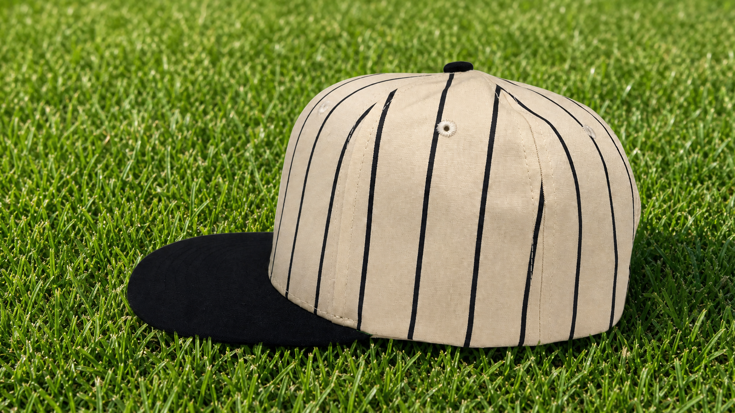 Vintage Baseball Pin Stripe Black B Cap
