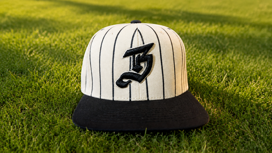 Vintage Baseball Pin Stripe Black B Cap